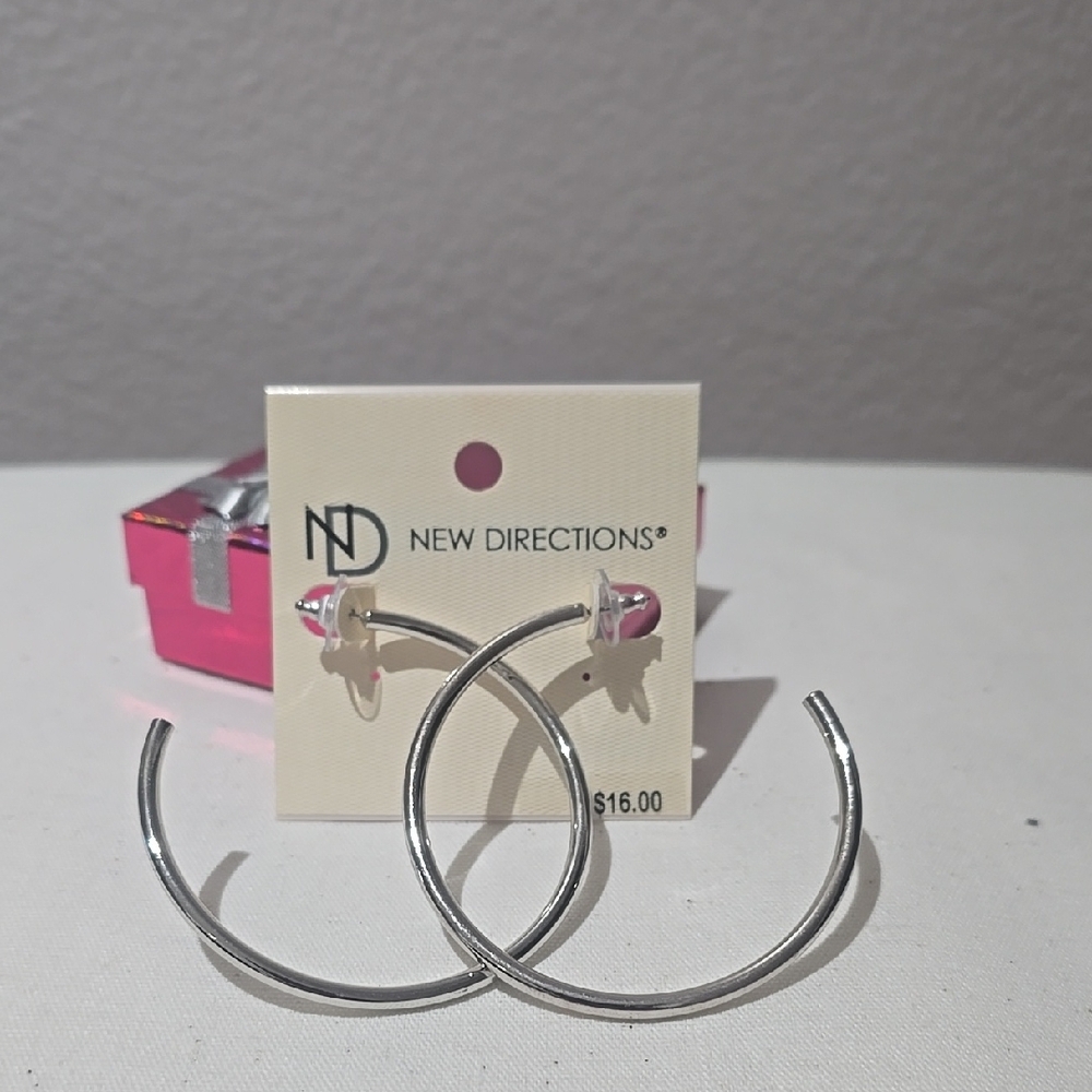 New Directions Silver Hoop Earrings